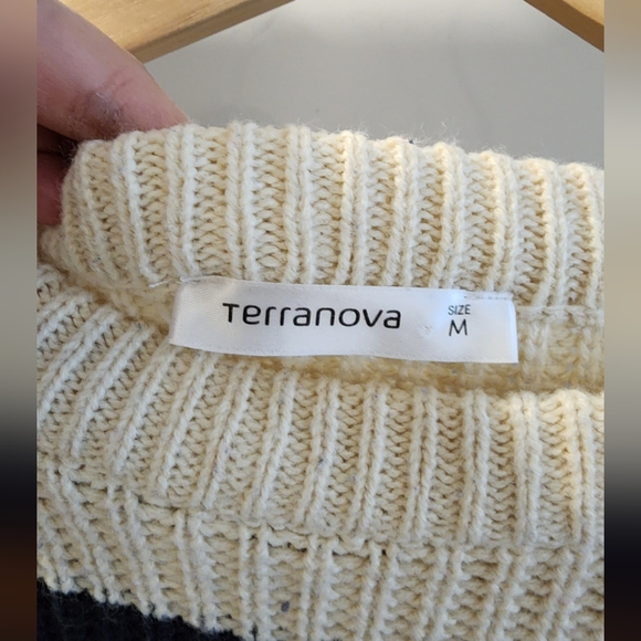Terranova Knitted Sweater Cream  Stripes BLUE - Picture 4 of 6